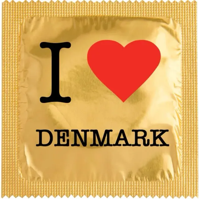 Callvin Scandinavie I Love Denmark Or préservatif latex fin