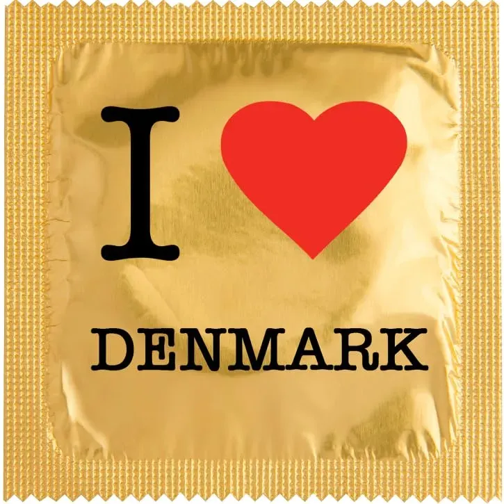Callvin Scandinavie I Love Denmark Or préservatif latex fin