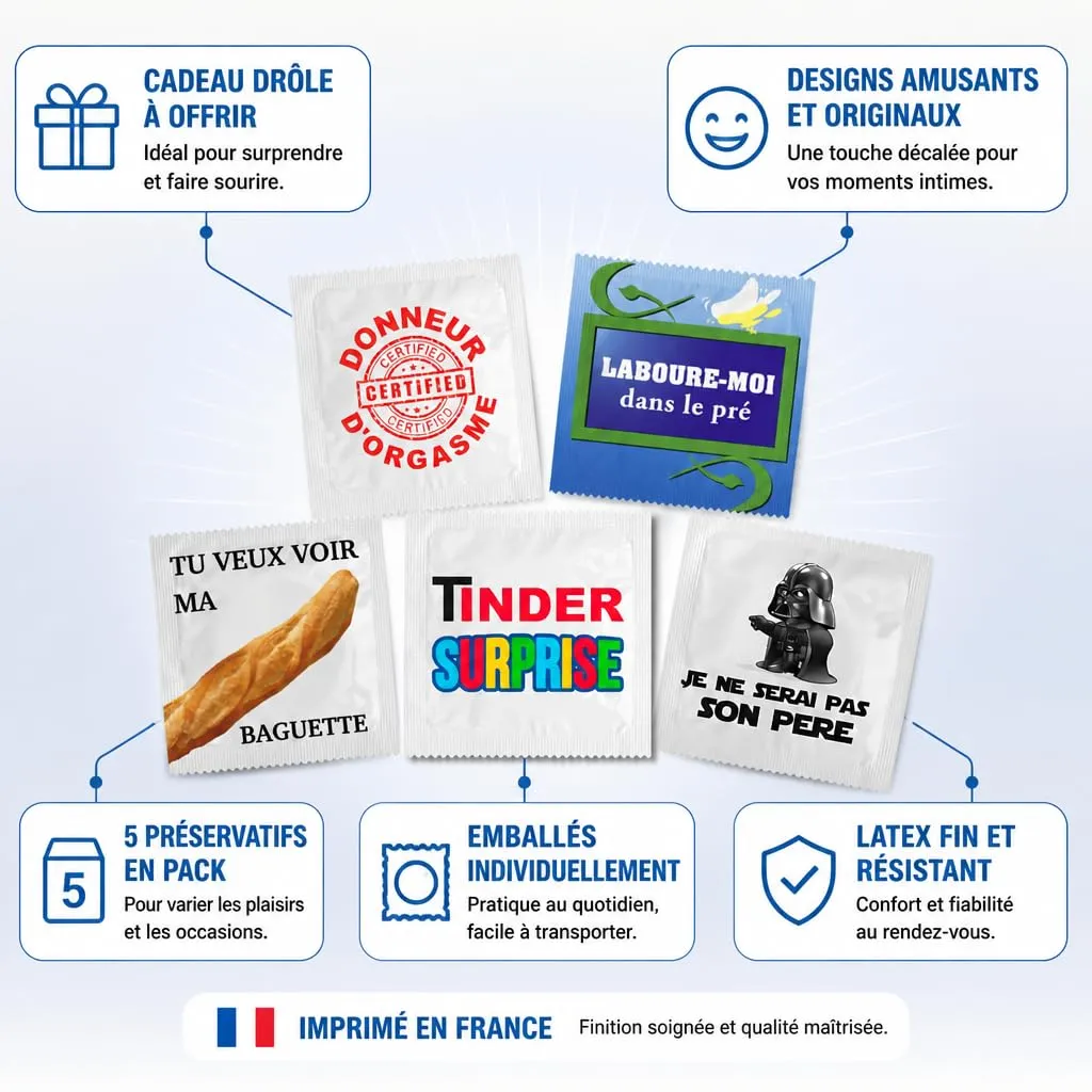 Callvin Cristal préservatifs drôles lot de 5 Cristal