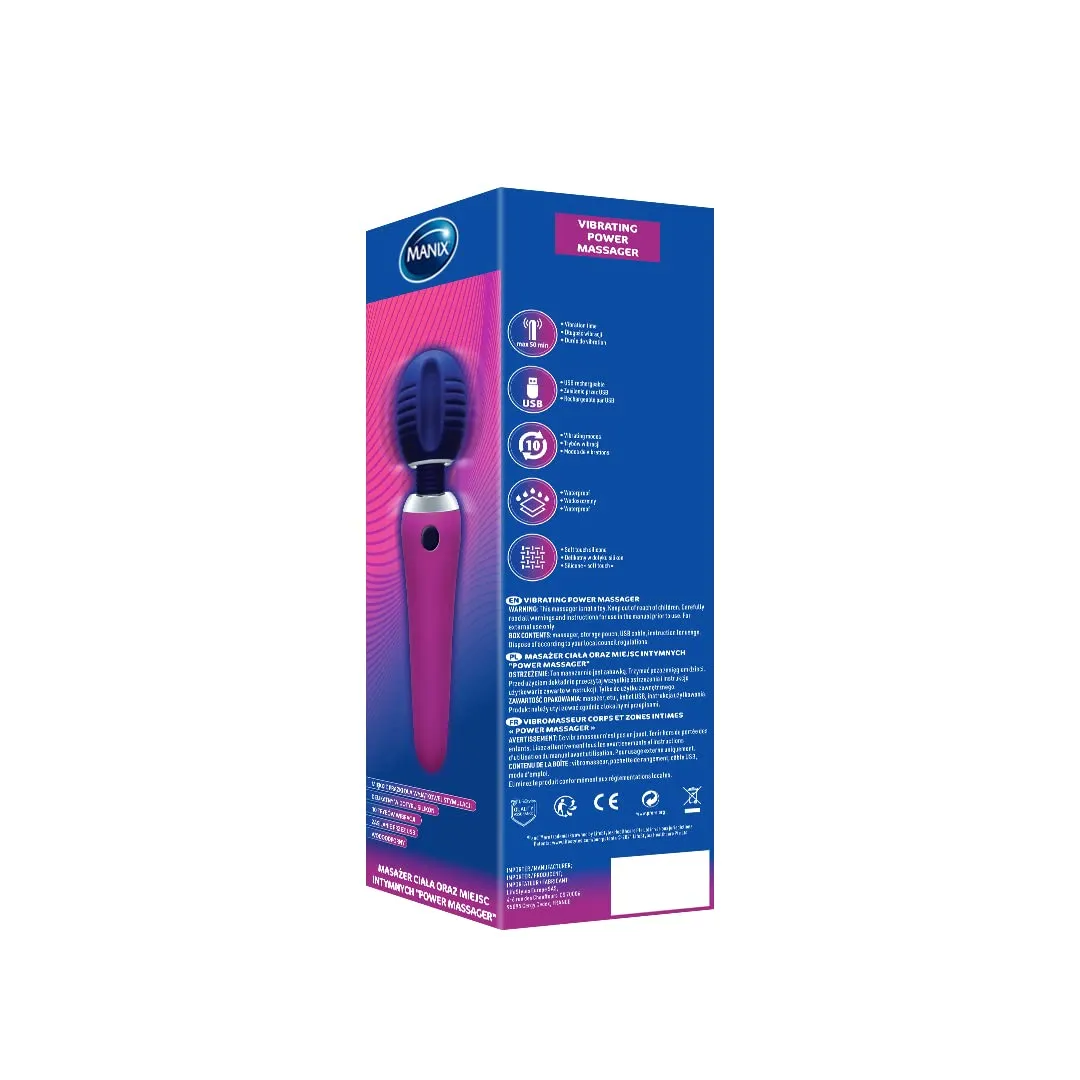 Manix Power Massager vibromasseur baguette rechargeable