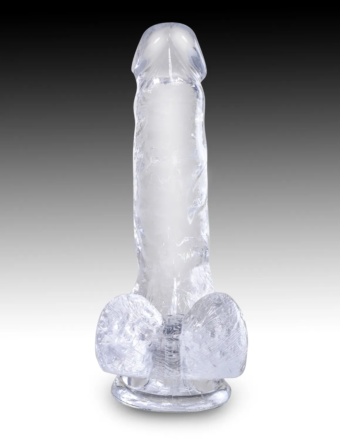 King Cock Clear 6" gode transparent avec bourse