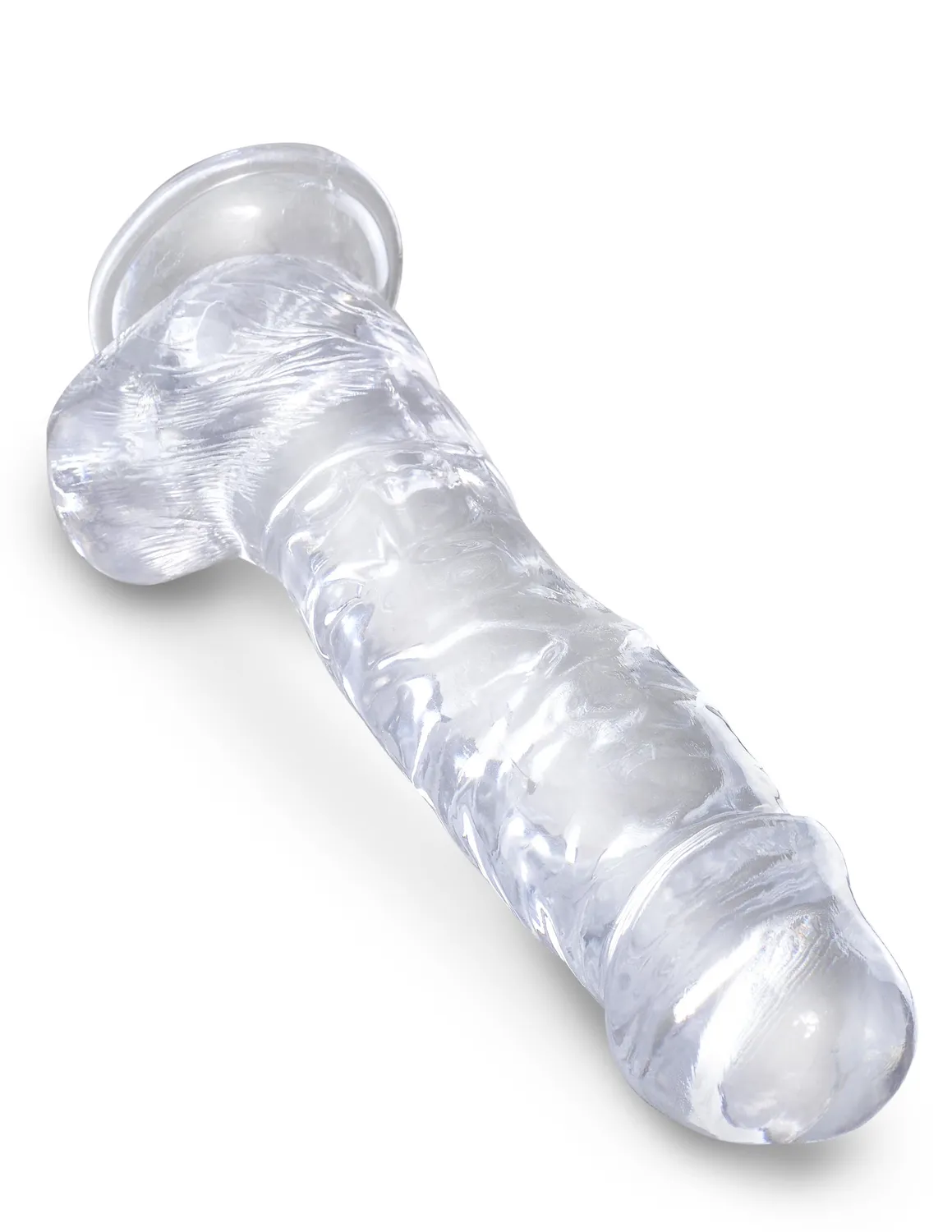 King Cock Clear 8" gode transparent réaliste ventouse