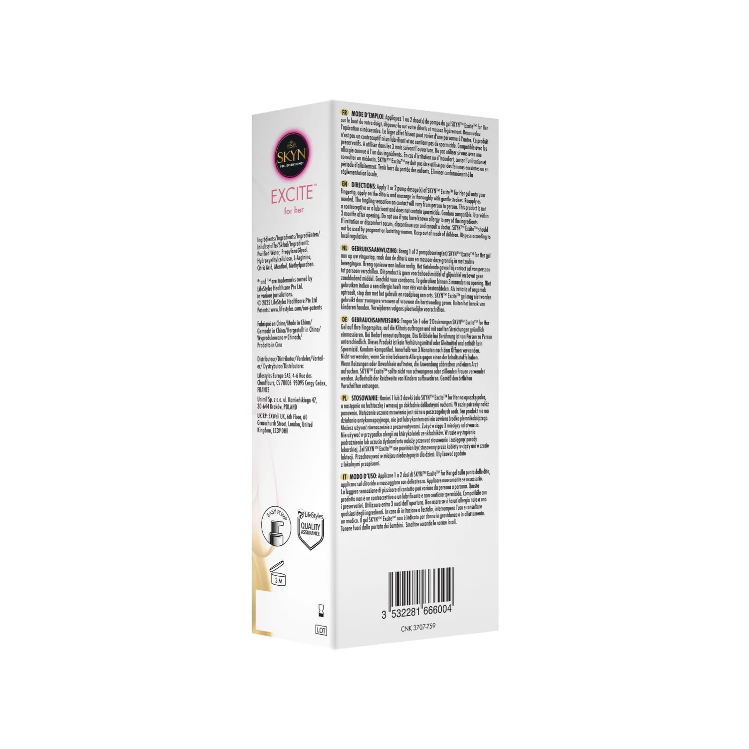 SKYN Excite gel stimulant 15 ml clitoridien sans parfum
