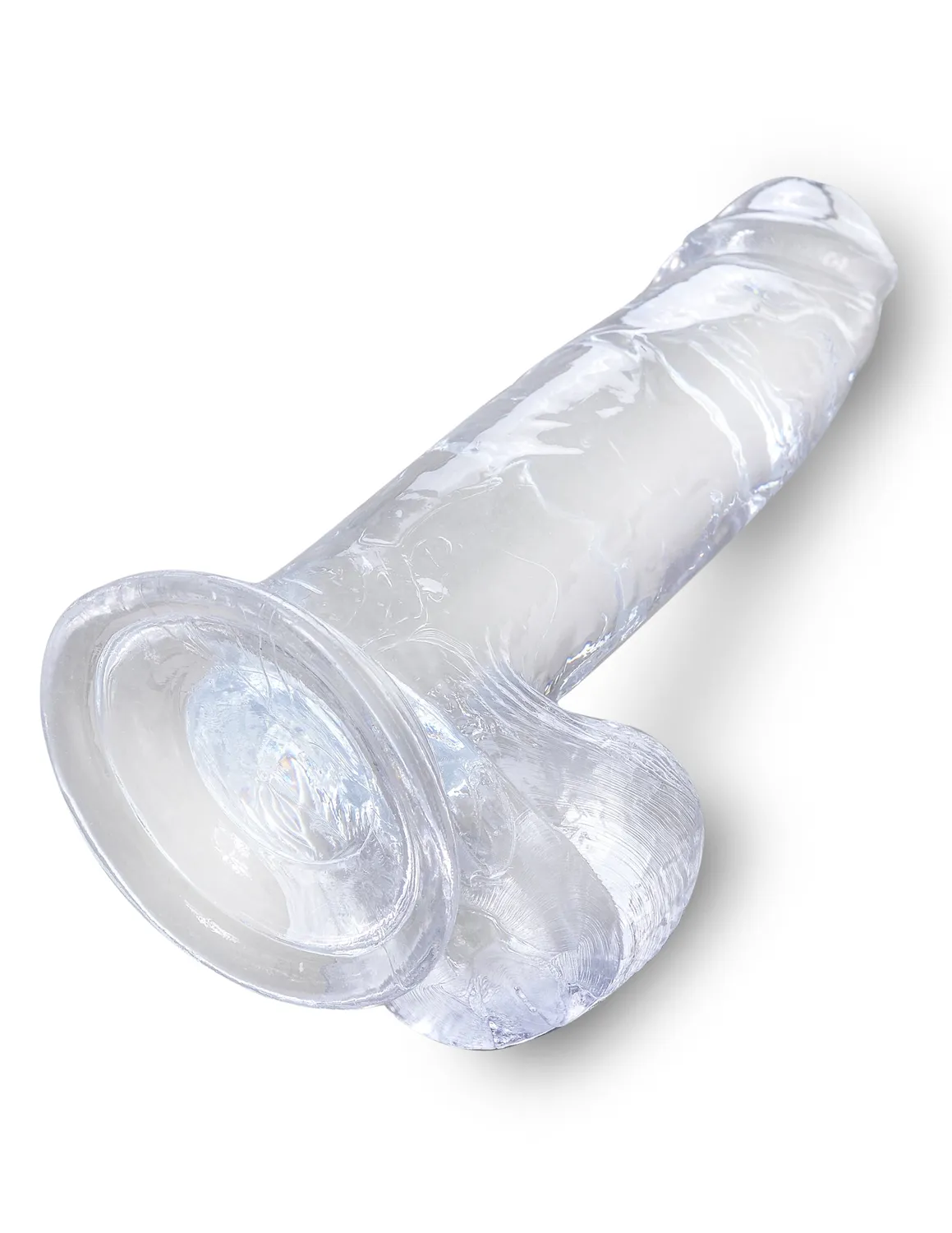 King Cock Clear 7" Cock with Balls gode transparent flexible