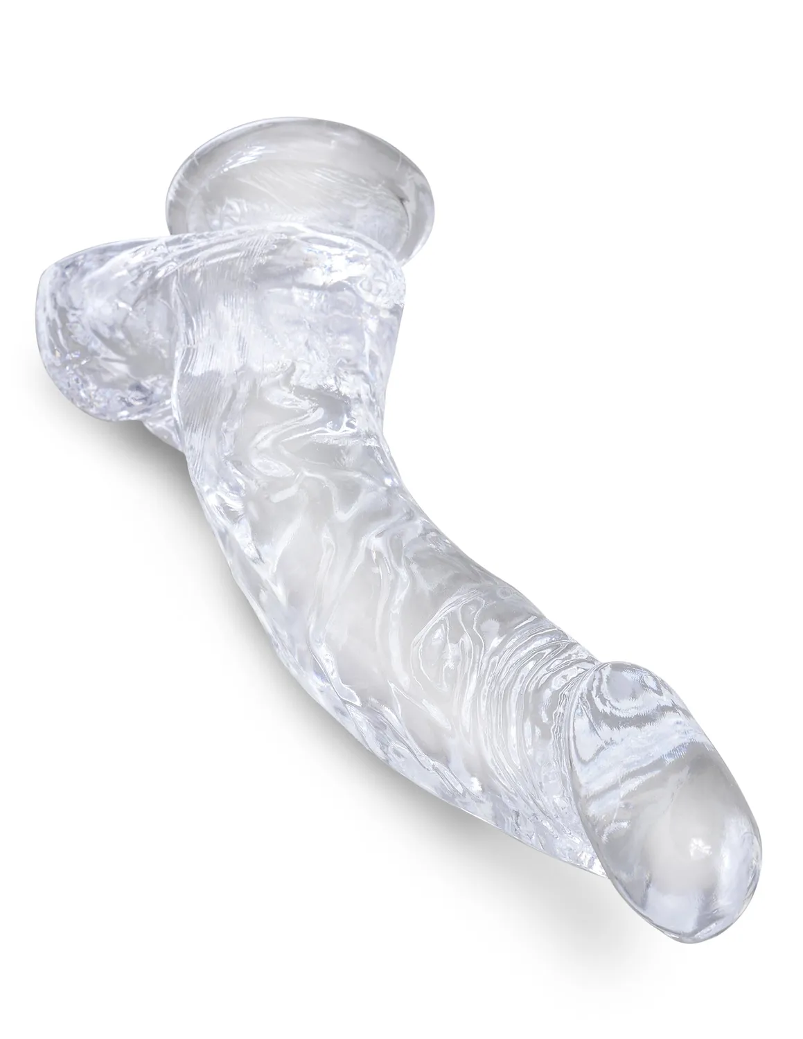 King Cock Clear 7.5 gode transparent avec testicules