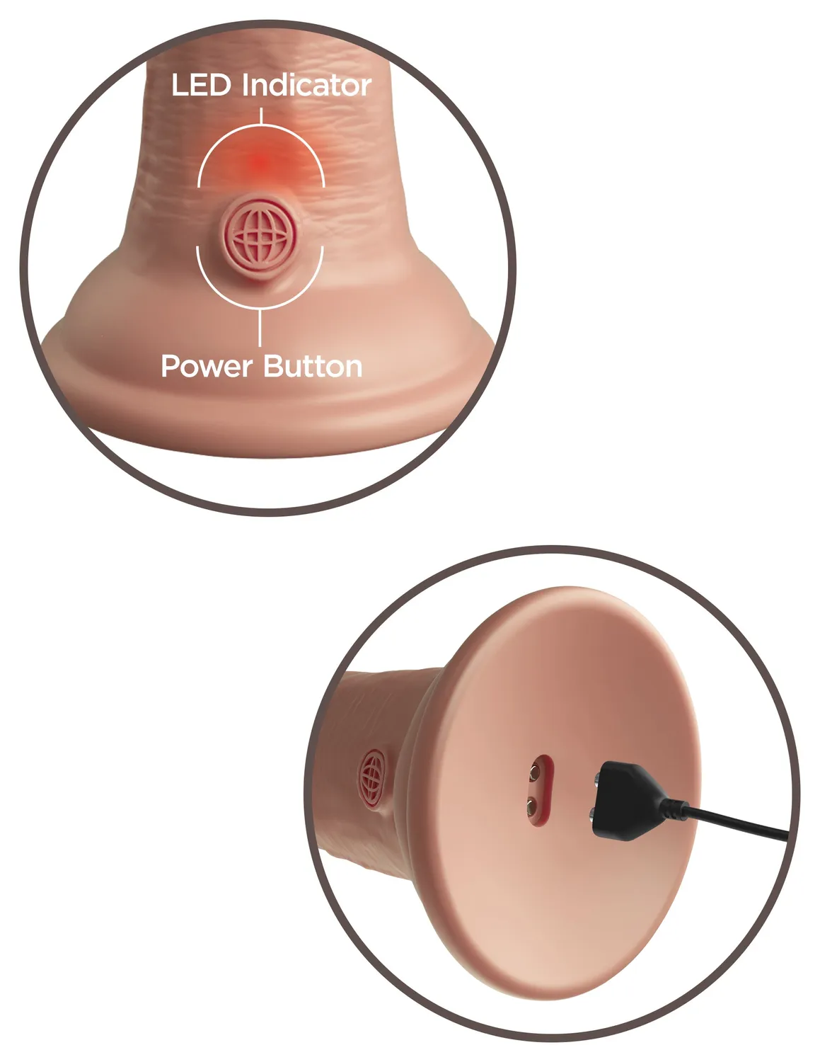 King Cock Elite 8 gode vibrant silicone double densité clair