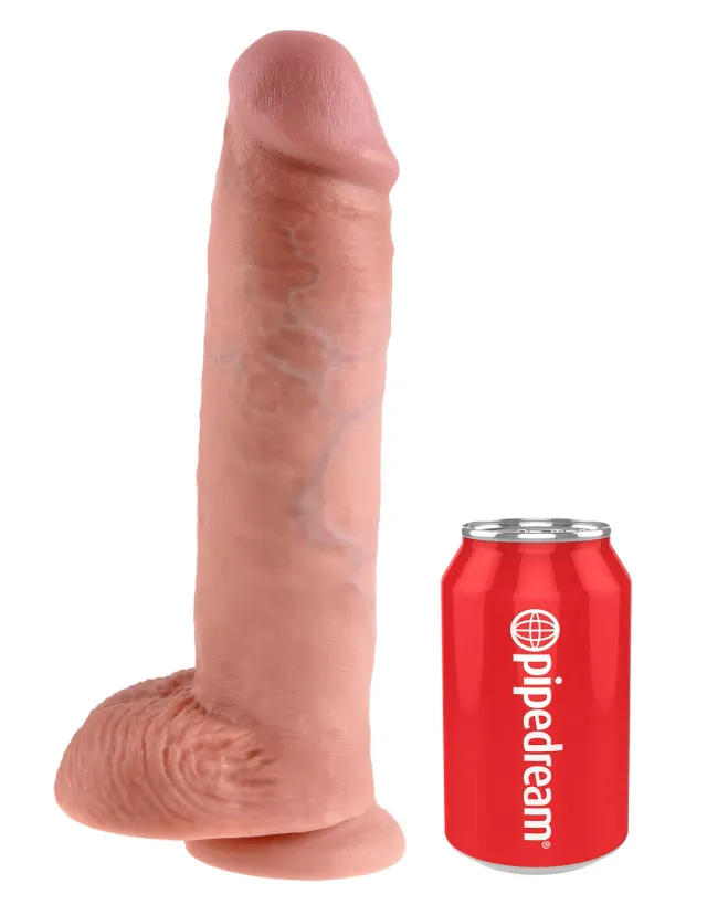 King Cock 11" gode réaliste avec testicules clair