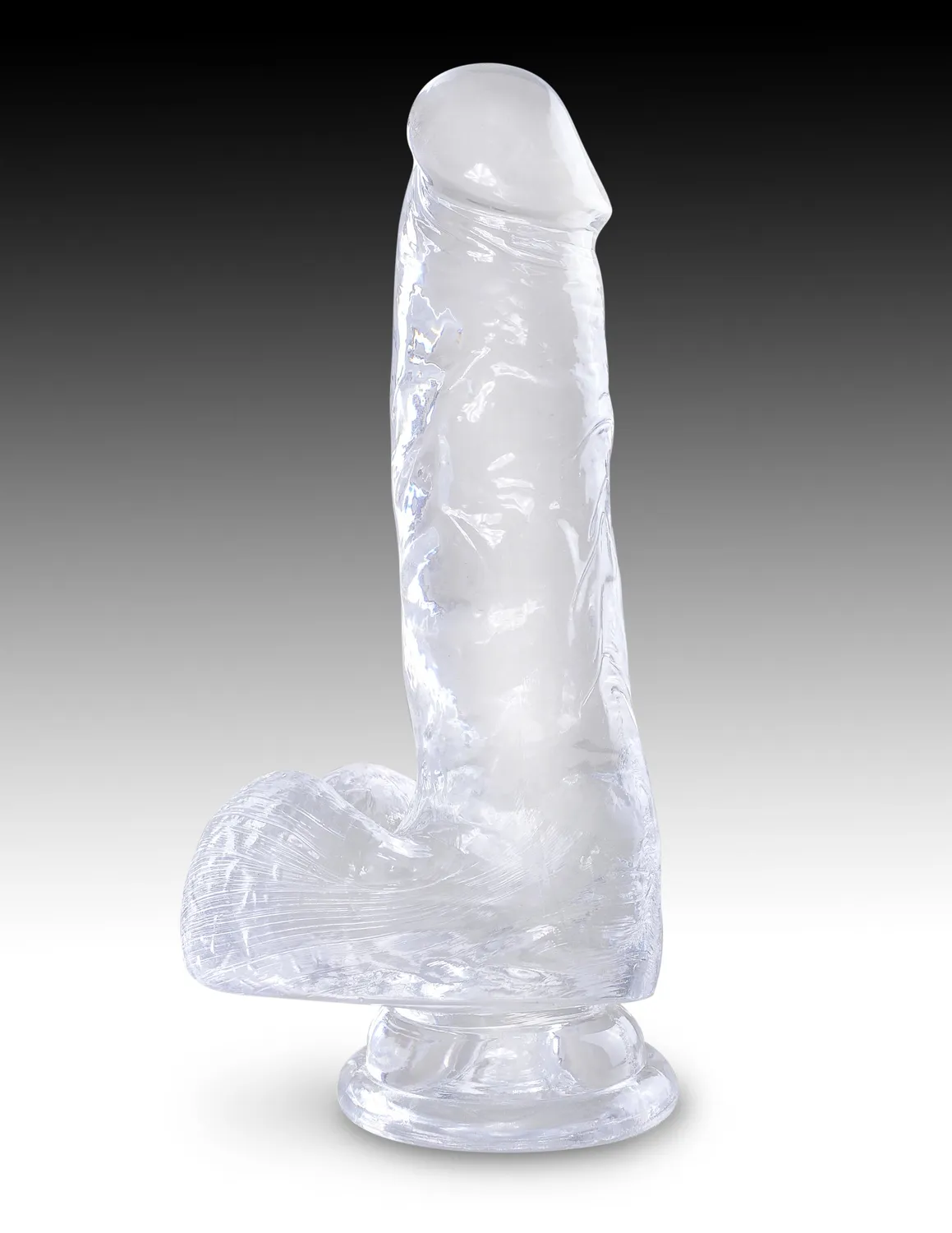 King Cock Clear 6" gode transparent avec bourse