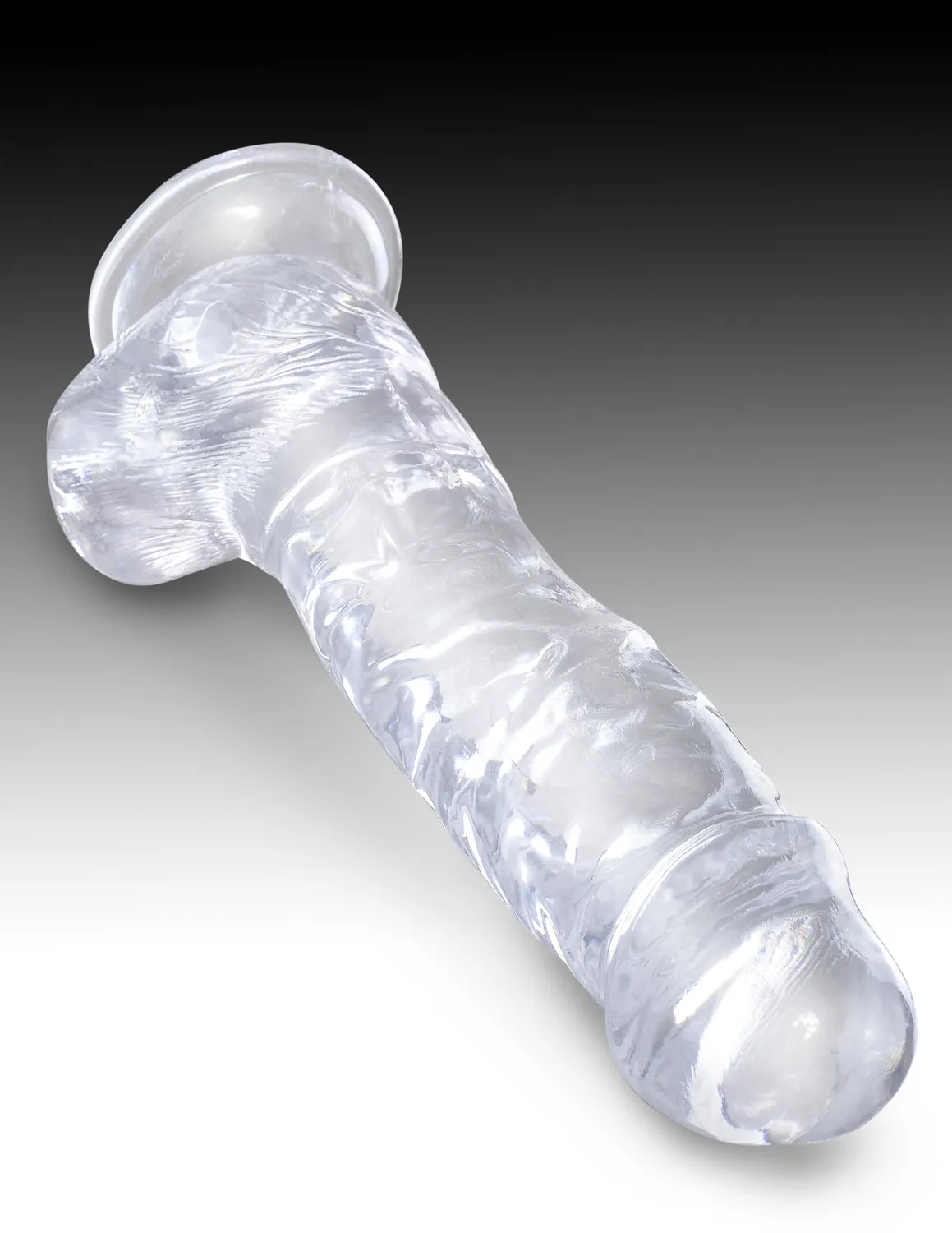 King Cock Clear 8" gode transparent réaliste ventouse