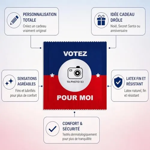 Callvin Votez pour moi préservatifs lot de 5 lubrifié