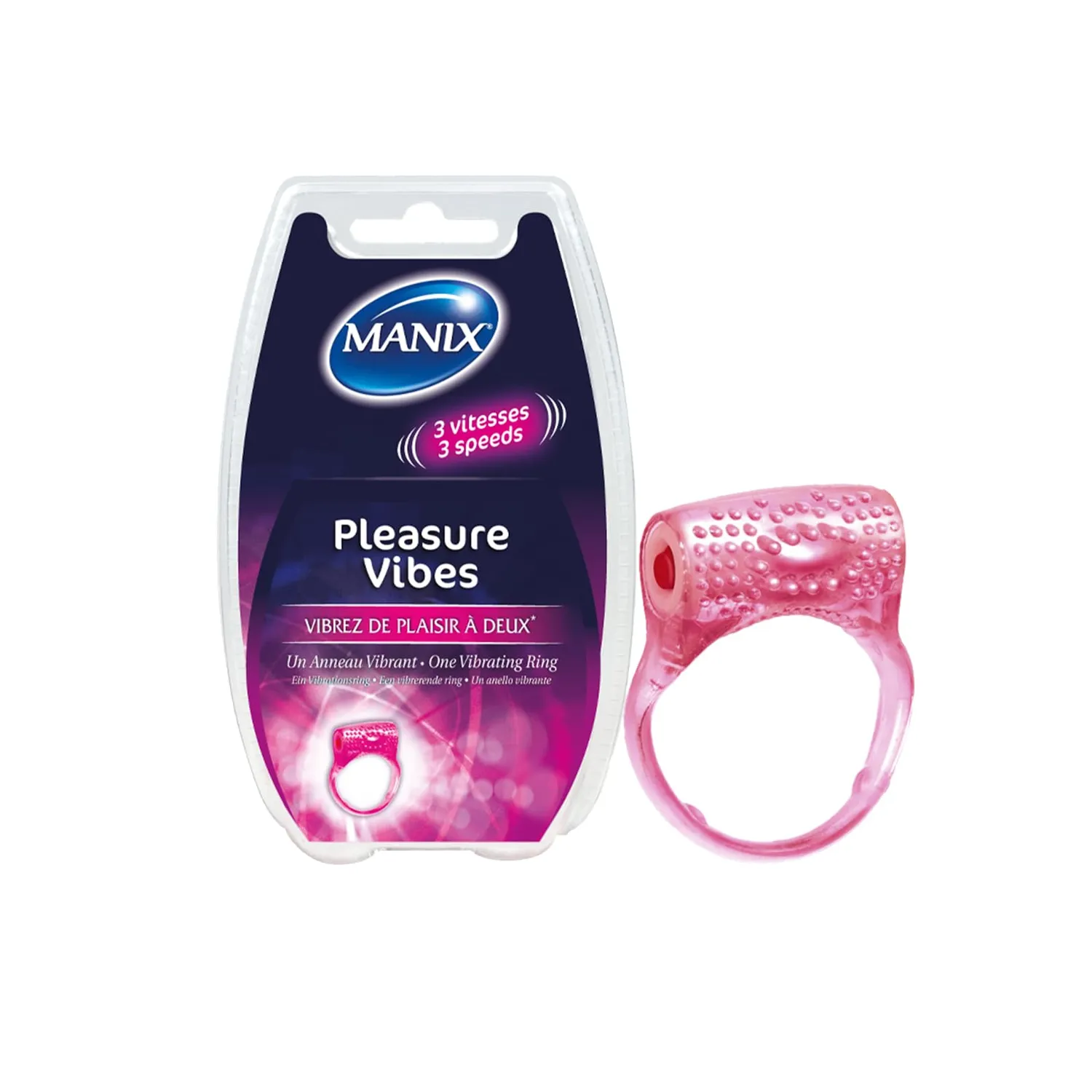 Manix Pleasures Vibes anneau vibrant rose couple