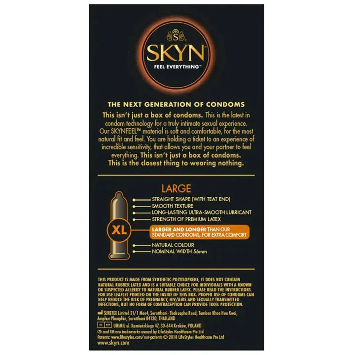 Skyn Large préservatif sans latex polyisoprène large